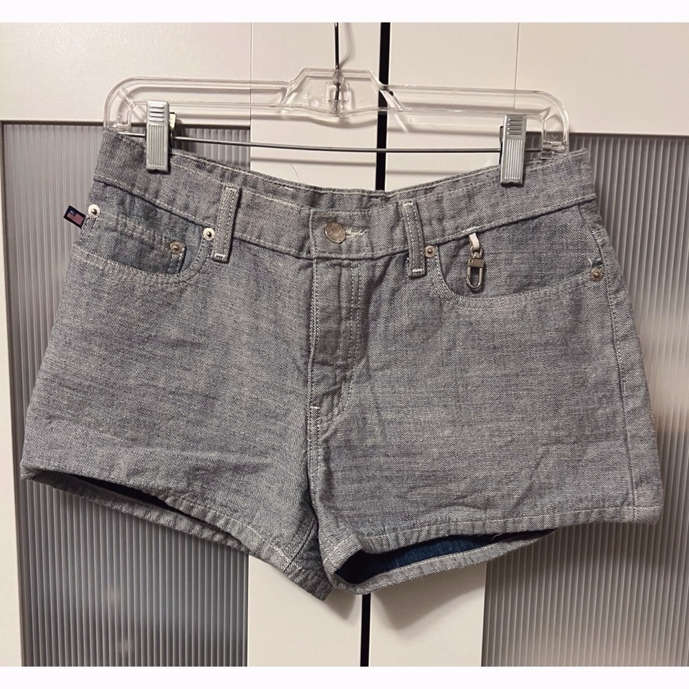Vintage Polo Ralph Lauren Women's Light Blue Gray Jean Denim Shorts Size 6 Y2K